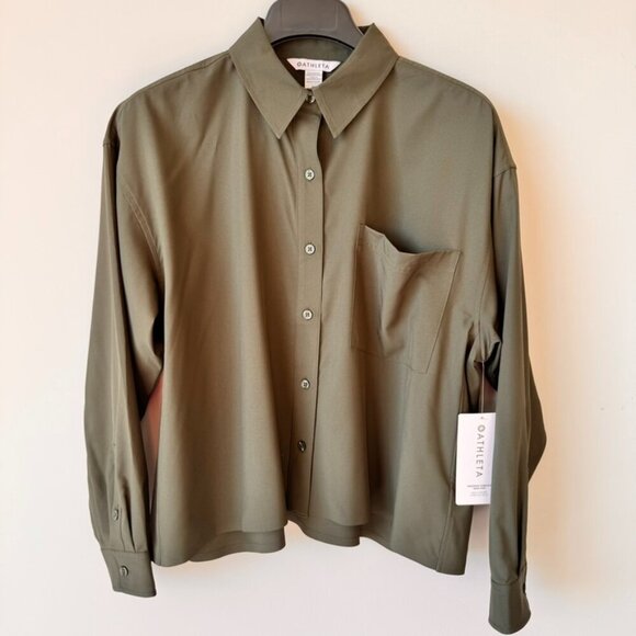 NWT Athleta Cropped Stretch Tech Top Long Sleeve - Picture 1 of 9